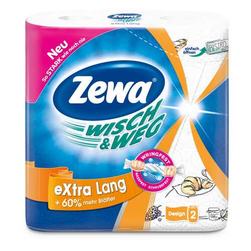 Бумажные полотенца Zewa wish&weg 2 рулона в Tupperware